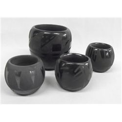 Four Santa Clara Pueblo Miniature Jars