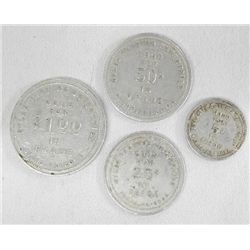 Four 1900 Bylas Arizona Trading Post Trade Tokens