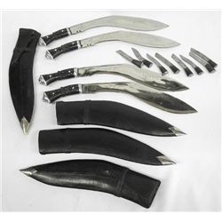Asian Knives With Leather Sheaths