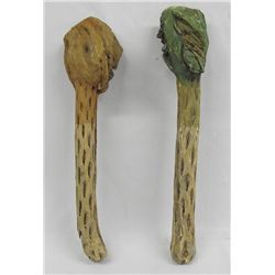 Pair of  Pueblo  Cholla Canejo Clubs