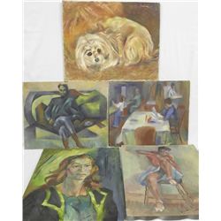 Five Preston McCrossen 1950-60s Paintings