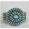 Image 1 : Navajo Turquoise Silver Cluster Bracelet - P Benally