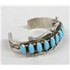 Image 2 : Navajo Sterling Turquoise Bracelet  - L. Burnside