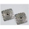Image 1 : Navajo Sterling Silver Jet Earrings