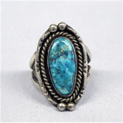 1970s Navajo Sterling Turquoise Ring