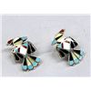 Image 2 : Zuni Sterling Inlay Thunderbird Earrings