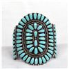 Image 1 : Navajo Silver Turquoise Cluster Bracelet - Mae Bia