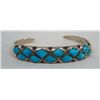 Image 1 : Navajo Silver Channel InlayTurquoise Bracelet