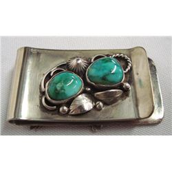 Navajo Sterling Turquoise Money Clip