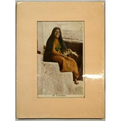 Matted Photo of Moqui Indian Woman