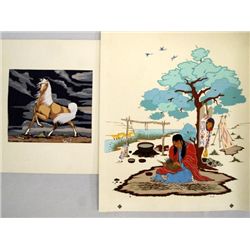 2 Southwest Indian Prints - W Crumbo and Vigil