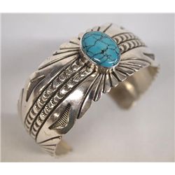 Navajo Sterling Silver Bracelet - L Chavez
