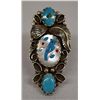 Image 2 : Zuni Sterling Turquoise Inlay Ring - MS