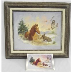 1988 Acrylic Horse Rabbit - Hildred Goodwine