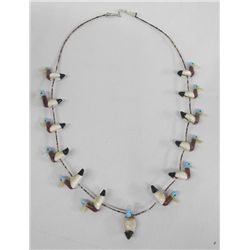 Zuni Cowrie Shell Duck Necklace