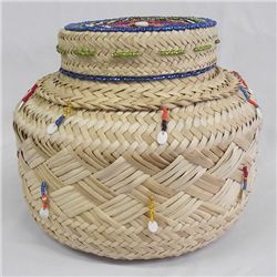 Large Woven Basket Beaded by Kills Thunder
