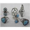 Image 1 : 6 Navajo Zuni Sterling Turquoise Rings