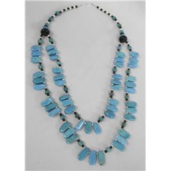 Santo Domingo 2 Strand Turquoise Necklace - Tecio