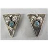 Image 1 : Navajo Sterling Silver Turquoise Collar Tips