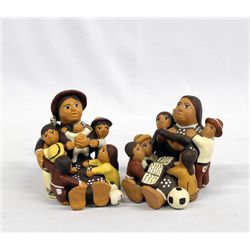 2 Peruvian Pottery Storyteller Figures