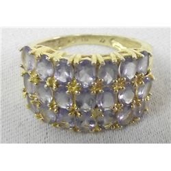 Gold Plated Sterling Silver and Tanzanite Ring
