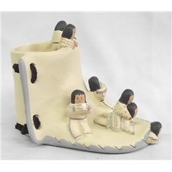 Hopi Storyteller Pottery Moccasin Figure