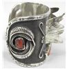Image 5 : Navajo Sterling Turquoise Coral Large Watch Cuff