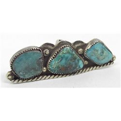 Navajo Silver Turquoise Pawn Ring - Eicher