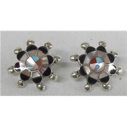 Zuni Channel Inlay Sunface Earrings - P Lonjose