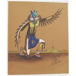 1979 Original Painting Eagle Dancer- Daniel Namoki