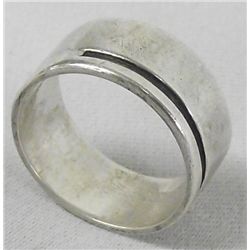 Navajo Sterling Silver Handmade  Wide Band  Ring