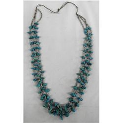 Navajo 3 Strand Turquoise Heishi Bead Necklace