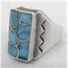 Image 1 : Zuni Sterling Silver Channel Turquoise Inlay Ring