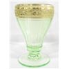 Image 2 : 6 Cambridge Gold Trim Footed Vaseline Glasses