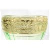 Image 3 : 6 Cambridge Gold Trim Footed Vaseline Glasses
