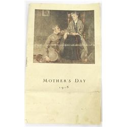 1918 Mother's Day Card With Handwritten Note