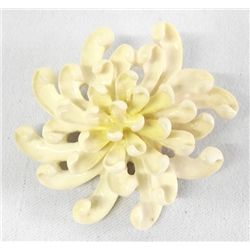 1940s Ming's Ivory Chrysanthemum Brooch