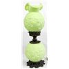 Image 1 : Antique Gone With the Wind Vaseline Glass Lamp