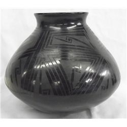 1999 Mata Ortiz Black on Black Olla - Sandoval