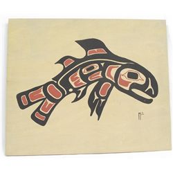 Vintage Chinook Northwest Coast Painting - Mili