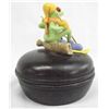 Image 3 : Handmade Polymer Desk Set - Tree Frog Skiing Frog