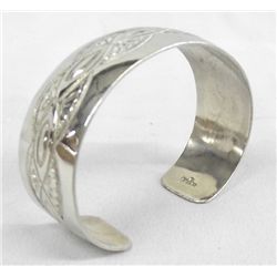 Navajo Hand Stamped Silver Bracelet - Becenti