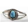 Image 1 : Navajo Sterling Turquoise Old Pawn Bracelet - MK
