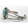 Image 3 : Navajo Sterling Turquoise Old Pawn Bracelet - MK