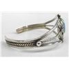 Image 4 : Navajo Sterling Turquoise Old Pawn Bracelet - MK
