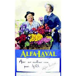 Alfa-Laval Avec nos meilleurs voeux pour 1953 - (calendrier / calendar) Aff. N.E. B.E. B + Taches...