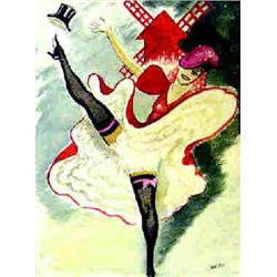 Danseuse de French Cancan au Moulin Rouge BECAN Signé en bas à droite / Signed in the rigth...