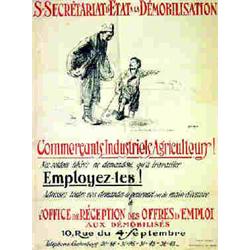 S-Secrétariat d'Etat à la Démobilisation FORAIN "Commerçants, industriels, agriculteurs, nos sold...