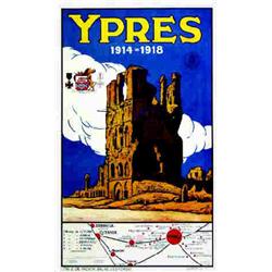 Ypres 1914-1918 SELLY O. de Rycker Bruxelles-Forest Aff. N.E. B.E. B + 300/610 € 100 x 62 cm 1970...