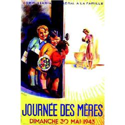 Lot de 2 Affiches de la Seconde Guerre Mondiale "Journée des mères - Dimanche 30 mai 1943 (par Ph...